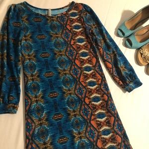 AUDITIONS funky print dress casual or cocktail M/L